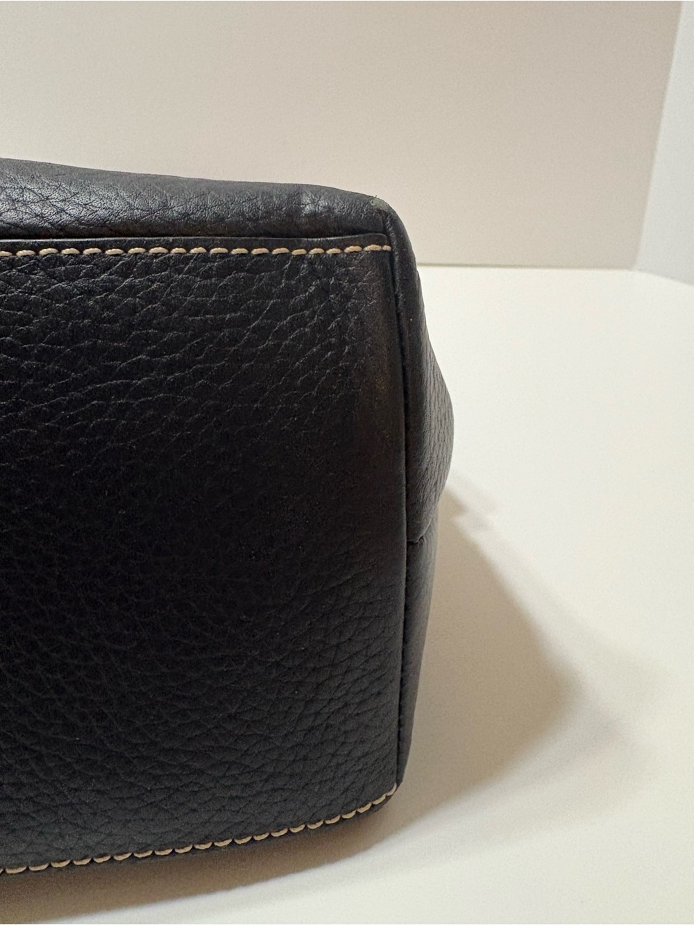 Dooney & Bourke Black Leather Dome Satchel with Tassel and Gold Hardware - Picture 14 of 16